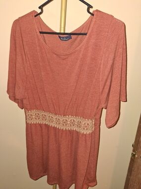 Wish Rust Orange Knit Tunic Top
